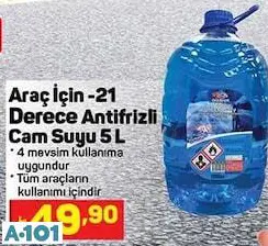 ARAÇ İÇİN -21 DERECE ANTİFRİZLİ CAM SUYU ARAÇ İÇİN -21 DERECE ANTİFRİZLİ CAM SUYU